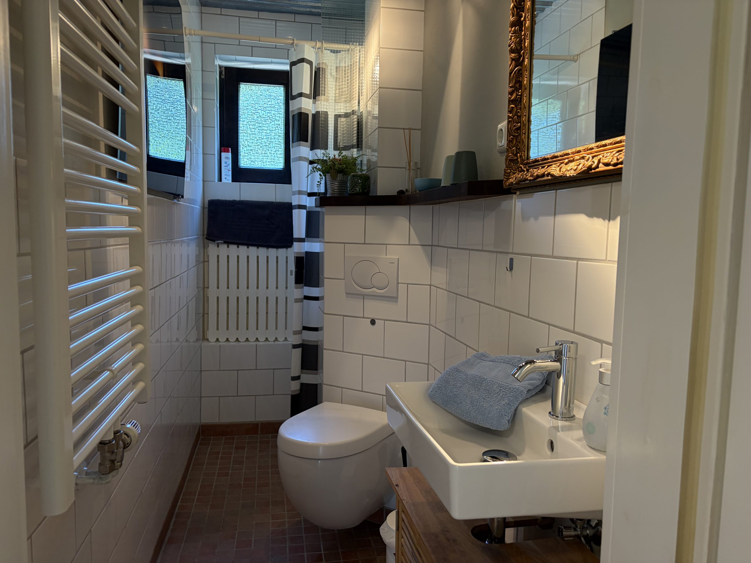 Duschbad mit WC und Waschbecken